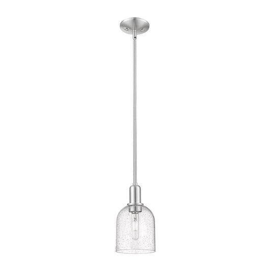 Innovations Bella 6in 1-Light Mini Pendant | Industrial Brushed Satin Nickel Steel and Seedy Glass | Kitchen Island & Dining | Model 716-1S-SN-G558-6SDY