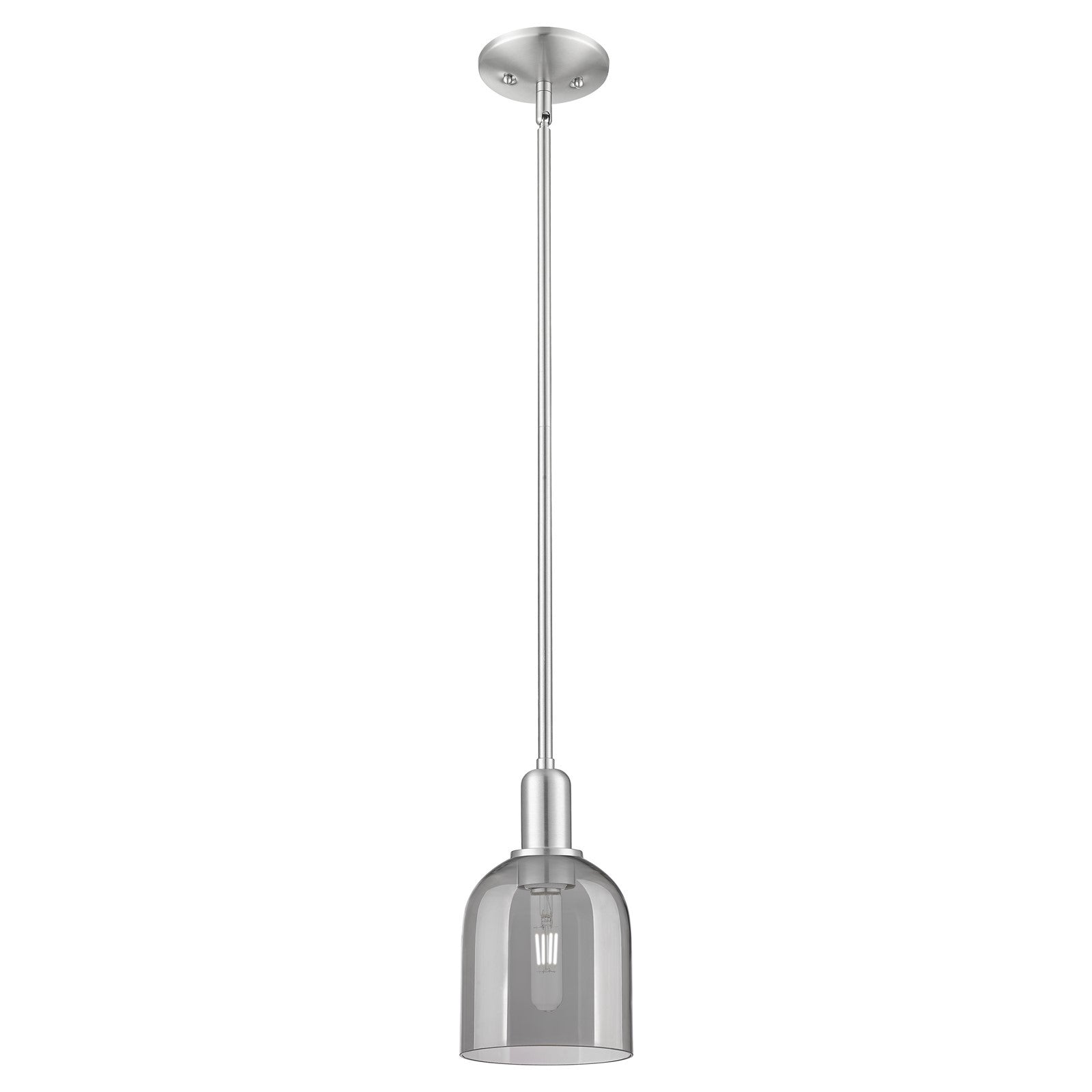 Innovations Bella 6in 1-Light Mini Pendant | Industrial Brushed Satin Nickel and Light Smoke Glass | Kitchen Island & Dining | Model 716-1S-SN-G558-6SM