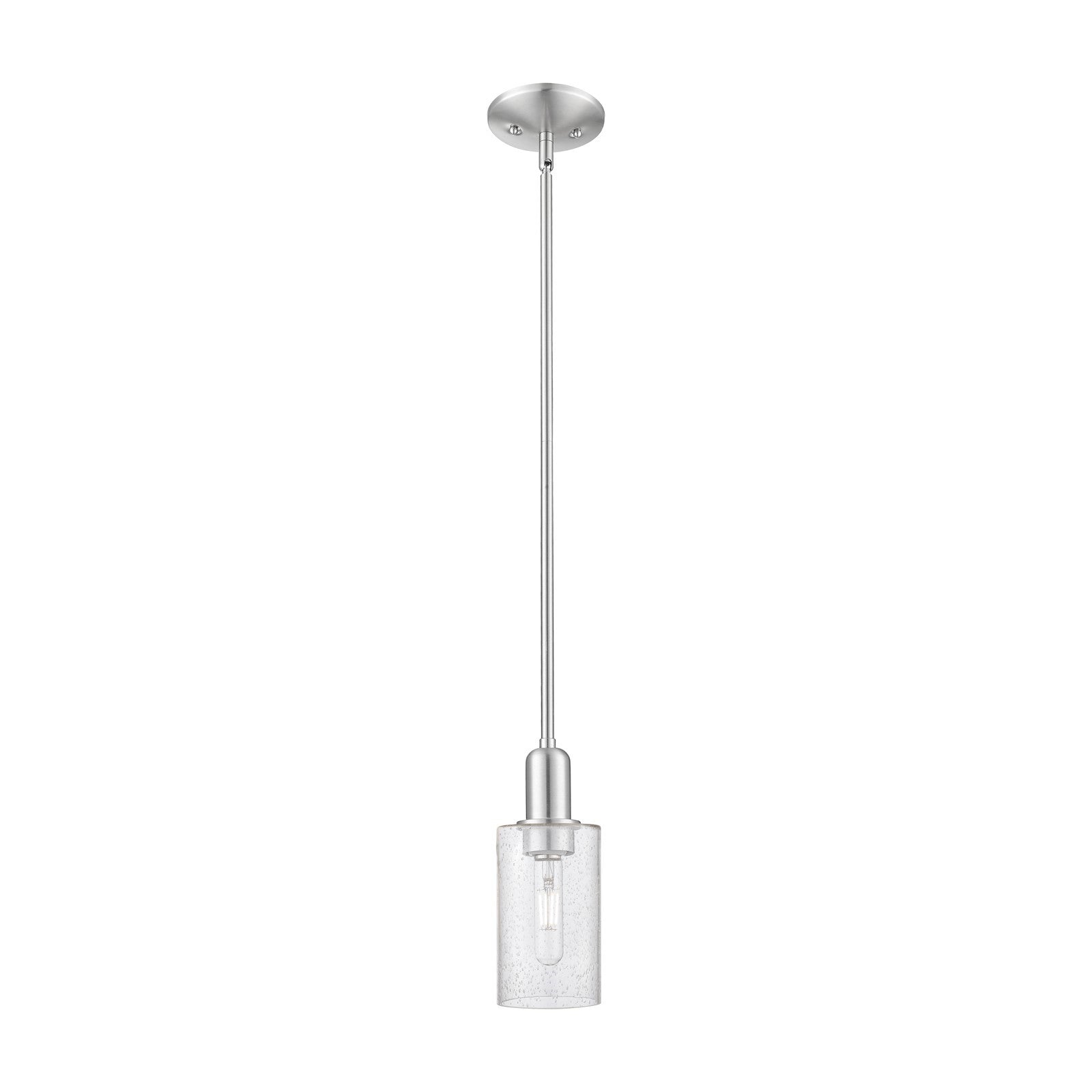 Innovations Clymer 4in 1-Light Mini Pendant | Industrial Brushed Satin Nickel Steel and Seedy Glass | Kitchen Island & Dining Room | Model 716-1S-SN-G804