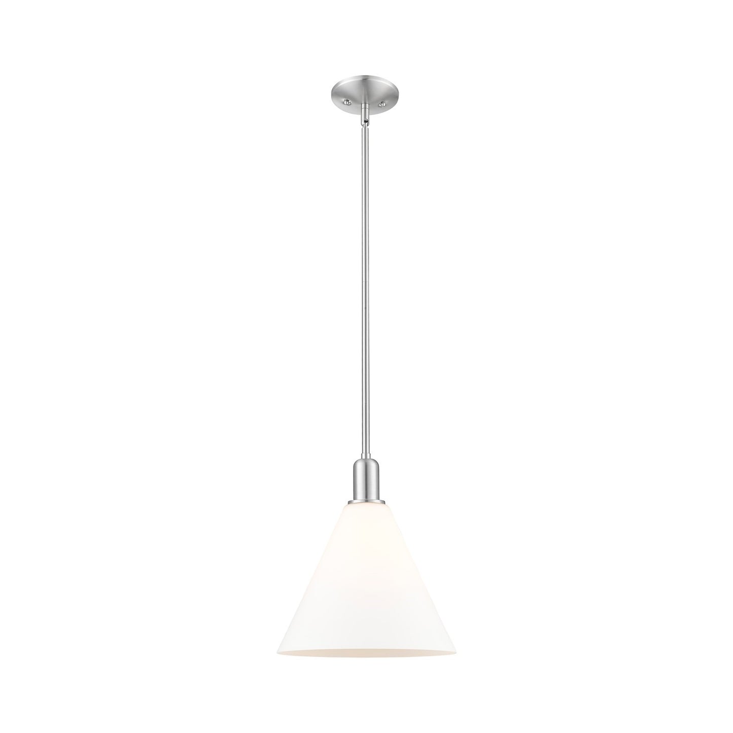 Innovations Berkshire Glass 12in 1-Light Mini Pendant | Industrial Brushed Satin Nickel and Matte White Glass | Kitchen Island & | Model 716-1S-SN-GBC-121