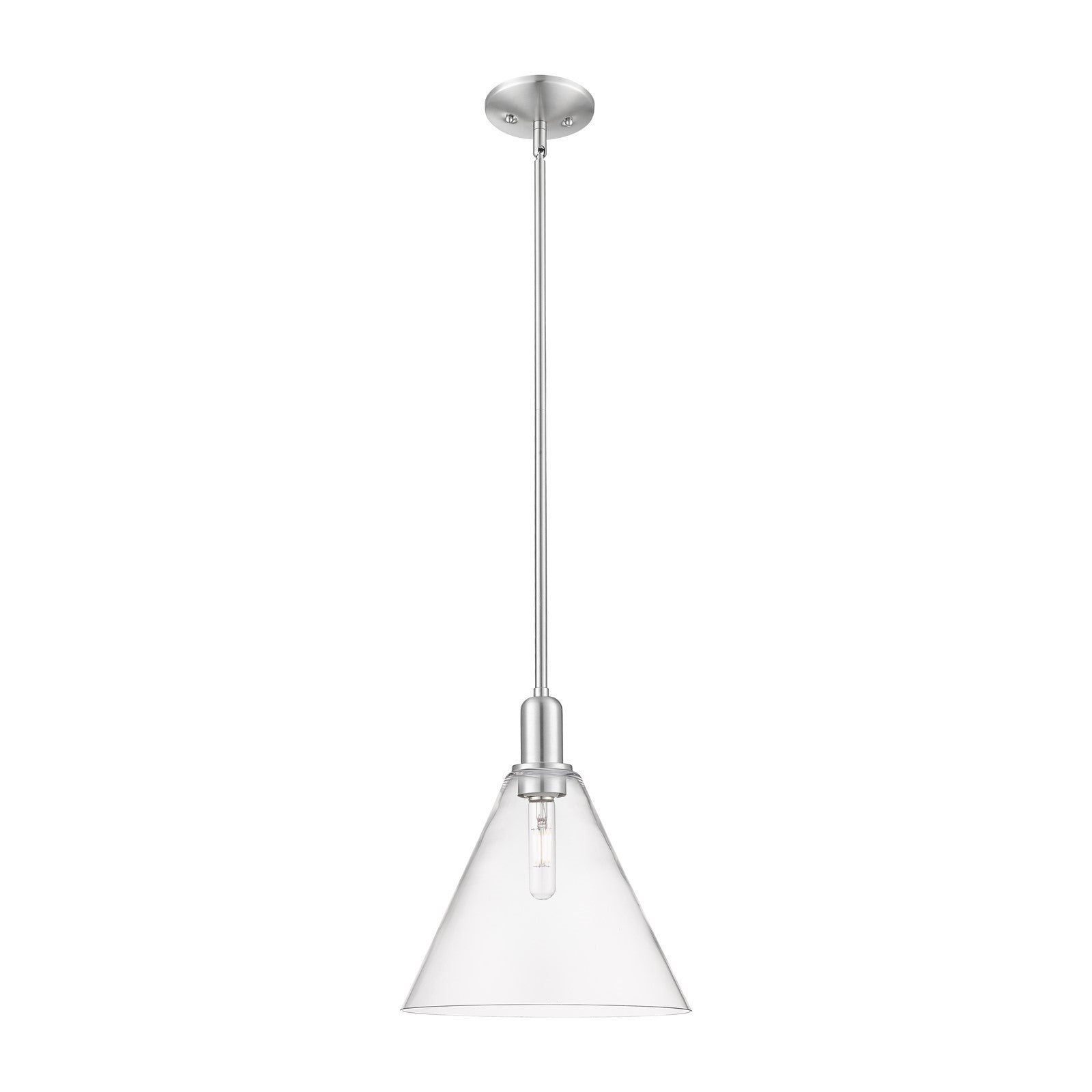 Innovations Berkshire Glass 12in 1-Light Mini Pendant | Industrial Brushed Satin Nickel and Clear Glass | Kitchen Island & | Model 716-1S-SN-GBC-122