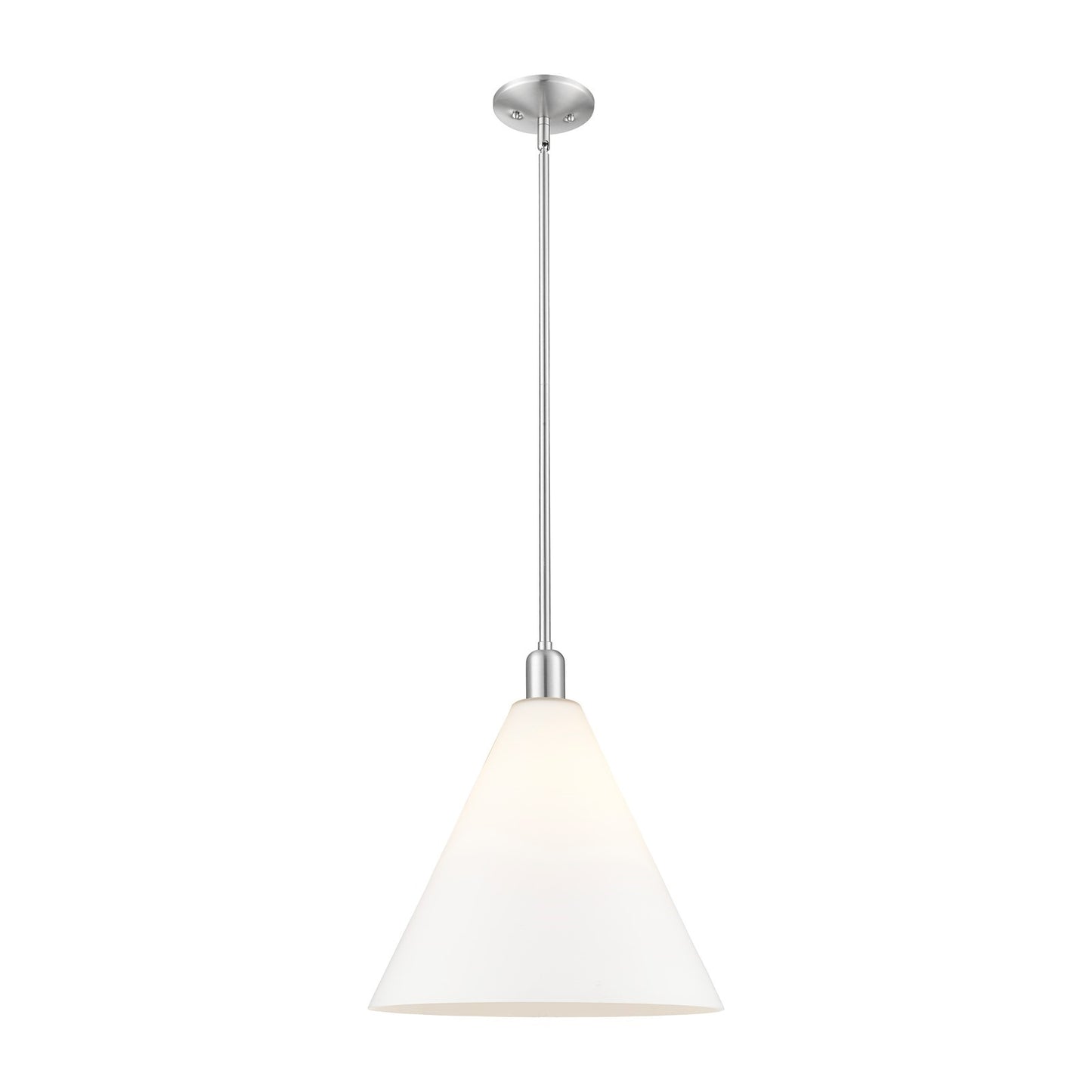 Innovations Berkshire Glass 16in 1-Light Mini Pendant | Industrial Brushed Satin Nickel and Matte White Glass | Kitchen Island & | Model 716-1S-SN-GBC-161