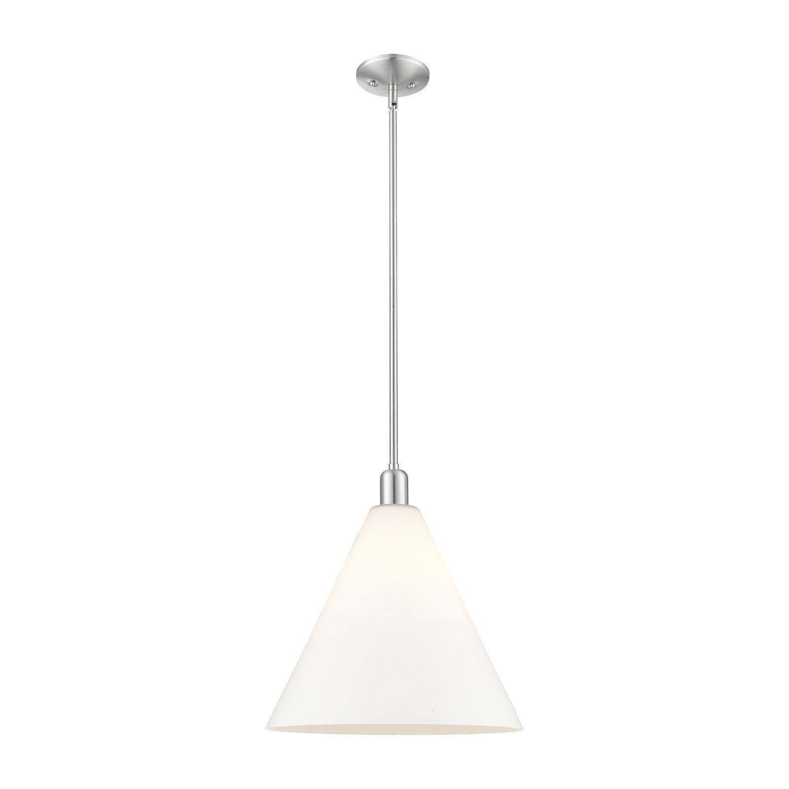 Innovations Berkshire Glass 16in 1-Light Mini Pendant | Industrial Brushed Satin Nickel and Matte White Glass | Kitchen Island & | Model 716-1S-SN-GBC-161