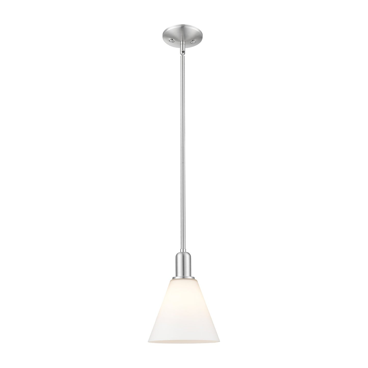 Innovations Berkshire Glass 8in 1-Light Mini Pendant | Industrial Brushed Satin Nickel and Matte White Glass | Kitchen Island & | Model 716-1S-SN-GBC-81