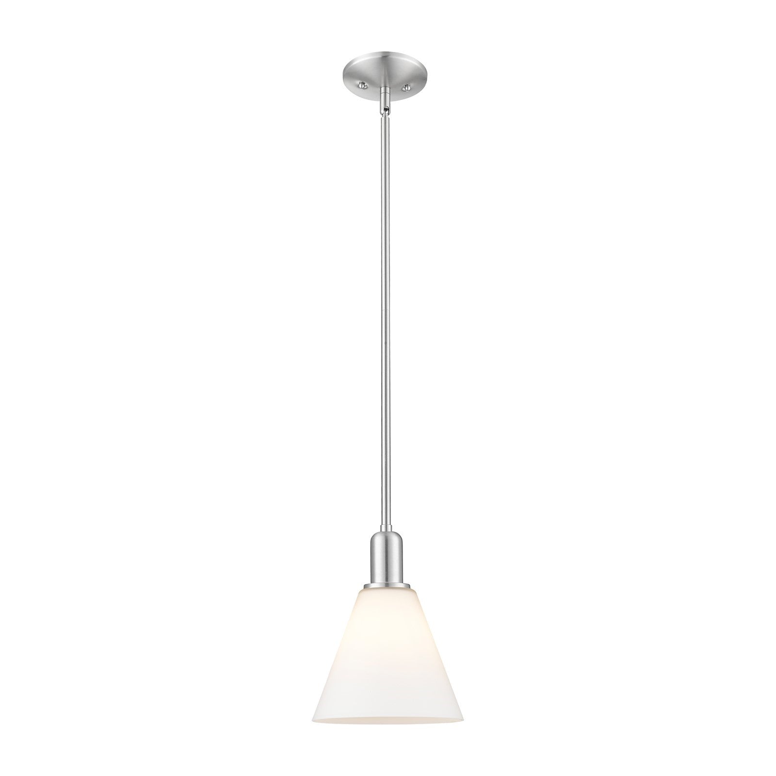 Innovations Berkshire Glass 8in 1-Light Mini Pendant | Industrial Brushed Satin Nickel and Matte White Glass | Kitchen Island & | Model 716-1S-SN-GBC-81
