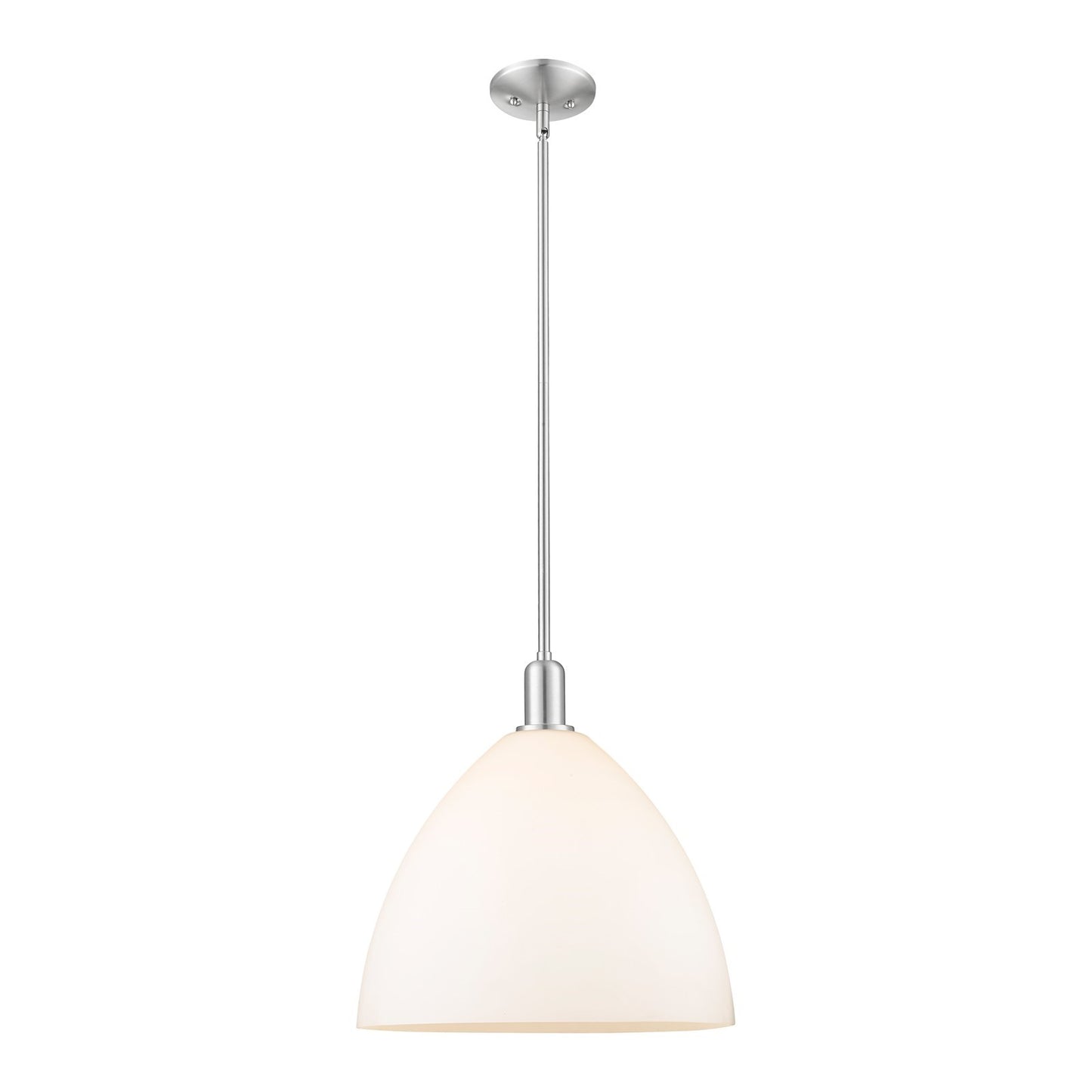 Innovations Bristol 16in 1-Light Mini Pendant | Industrial Brushed Satin Nickel and Matte White Glass | Kitchen Island & Dining | Model 716-1S-SN-GBD-161