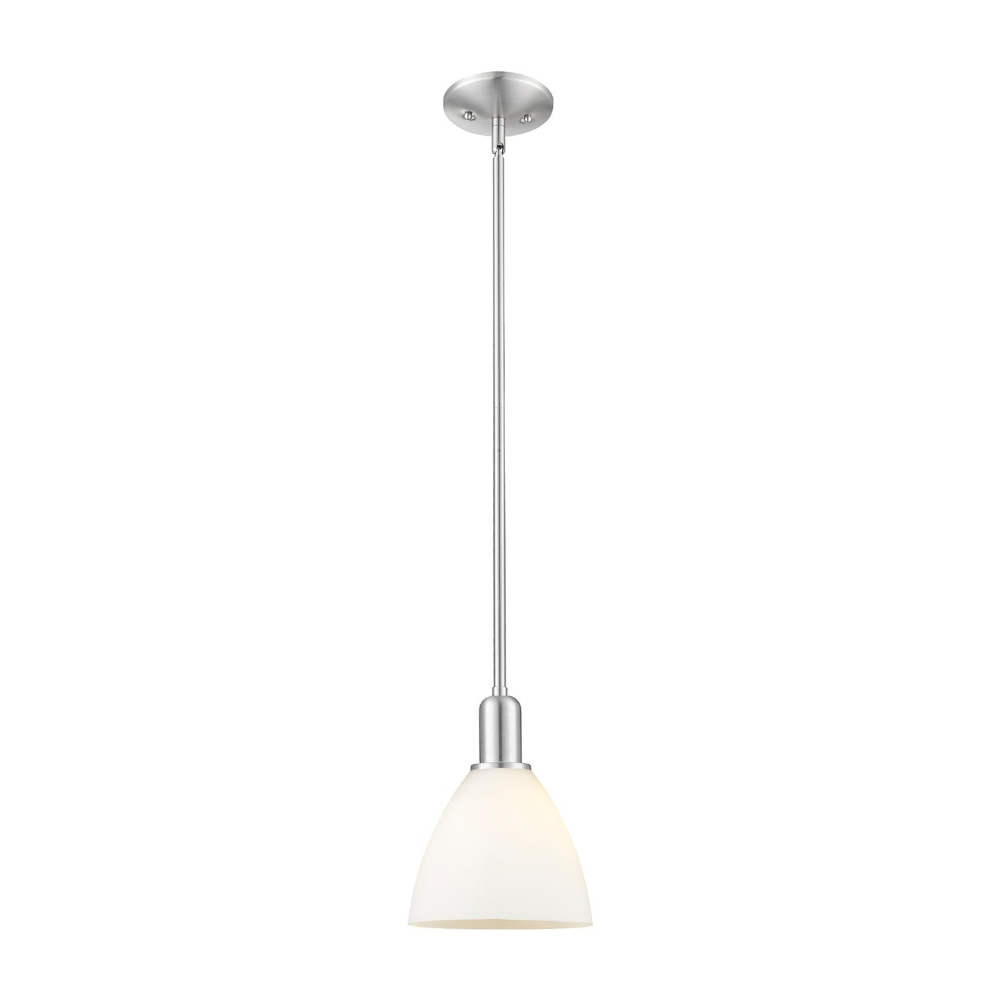 Innovations Bristol 8in 1-Light Mini Pendant | Industrial Brushed Satin Nickel and Matte White Glass | Kitchen Island & Dining | Model 716-1S-SN-GBD-751