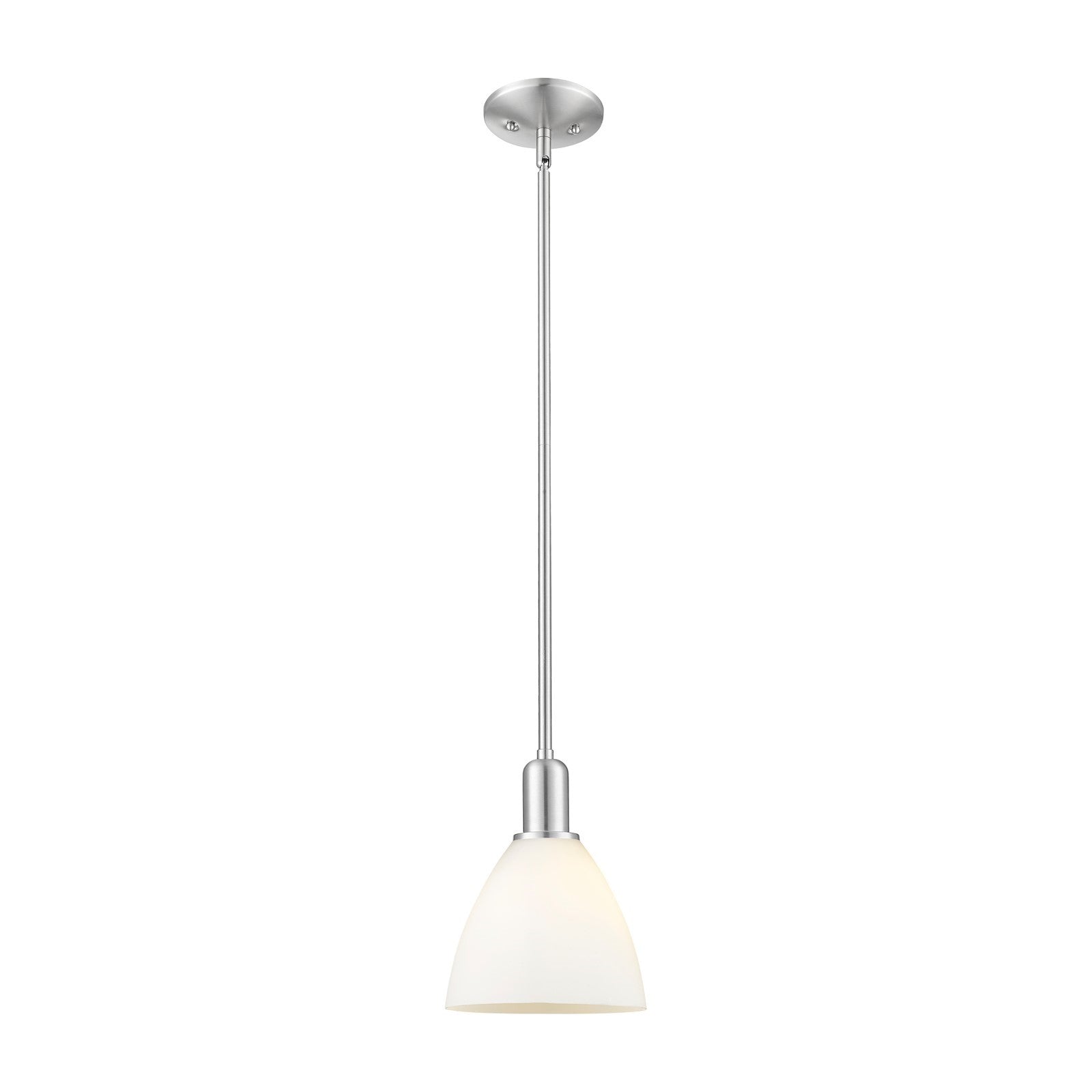 Innovations Bristol 8in 1-Light Mini Pendant | Industrial Brushed Satin Nickel and Matte White Glass | Kitchen Island & Dining | Model 716-1S-SN-GBD-751