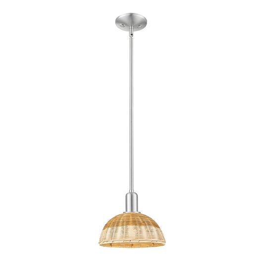 Innovations NB Dome 1Lt 9" Stem Mini Pendant/SN/NF - 716-1S-SN-NBD2-9-NAT