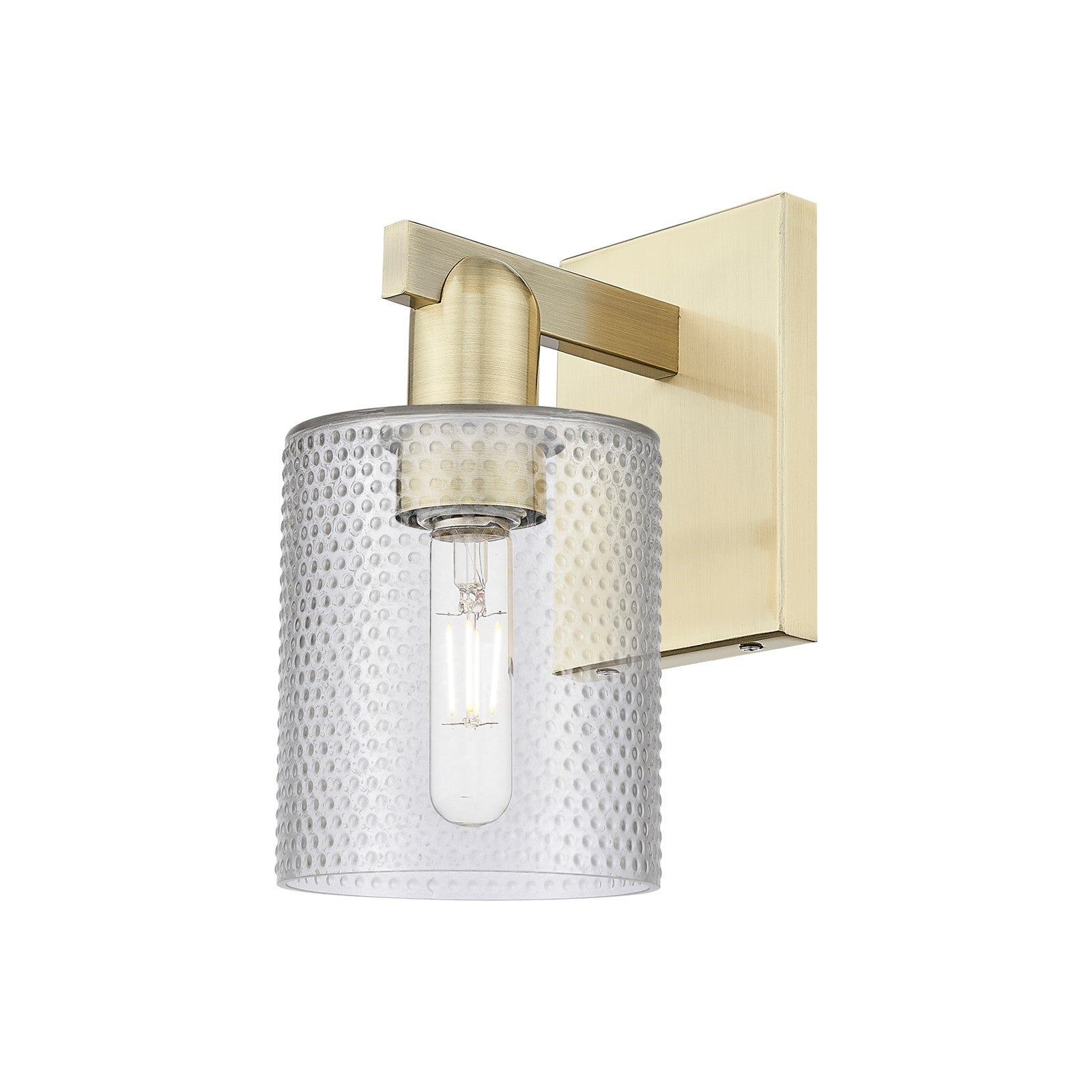 Innovations Cobbleskill 5in 1-Light Wall Sconce | Industrial Antique Brass Steel and Clear Glass | Bathroom & Hallway Accent | 5 x | Model 716-1W-AB-G112