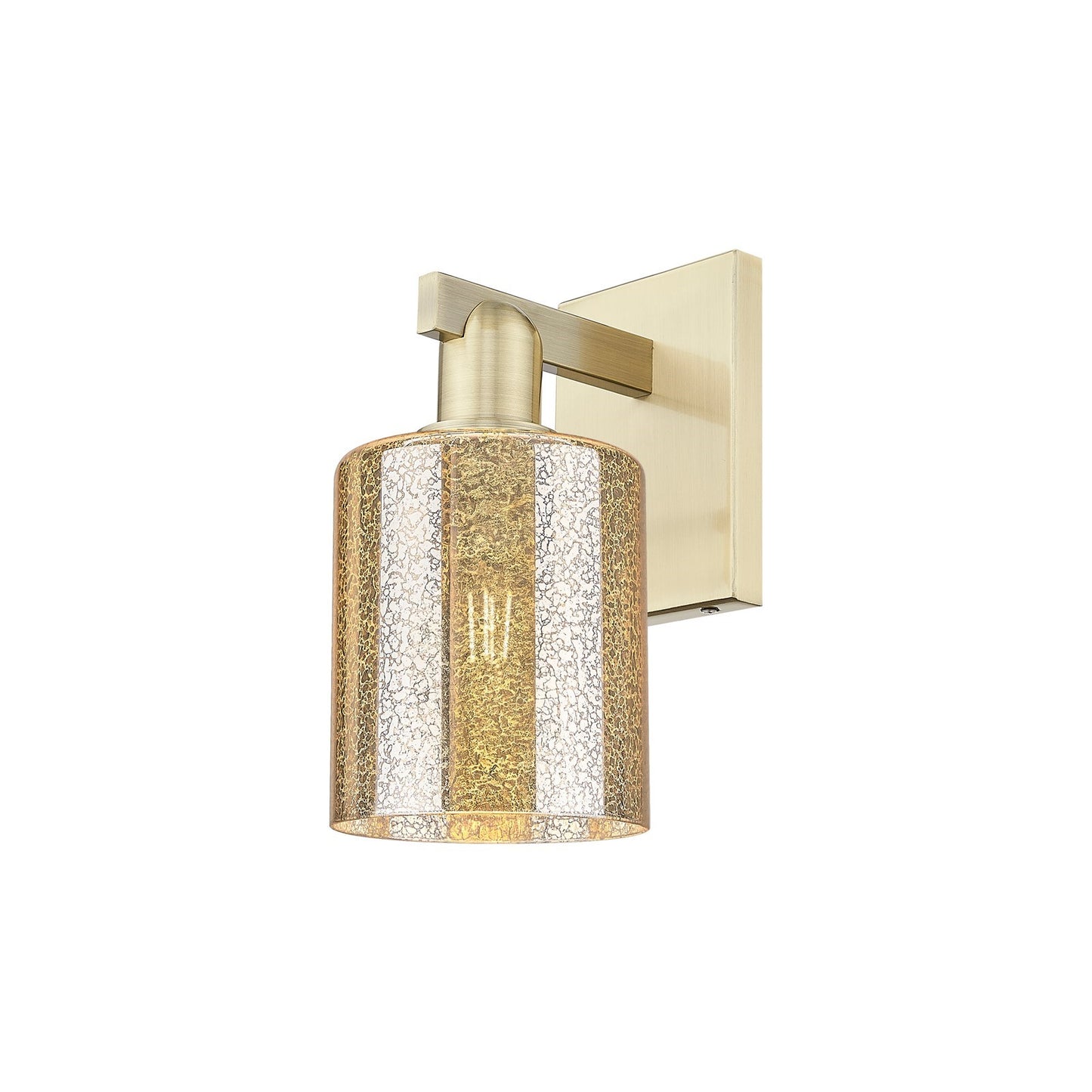 Innovations Cobbleskill 5in 1-Light Wall Sconce | Industrial Antique Brass and Mercury Glass | Bathroom & Hallway Accent | 5 x | Model 716-1W-AB-G116
