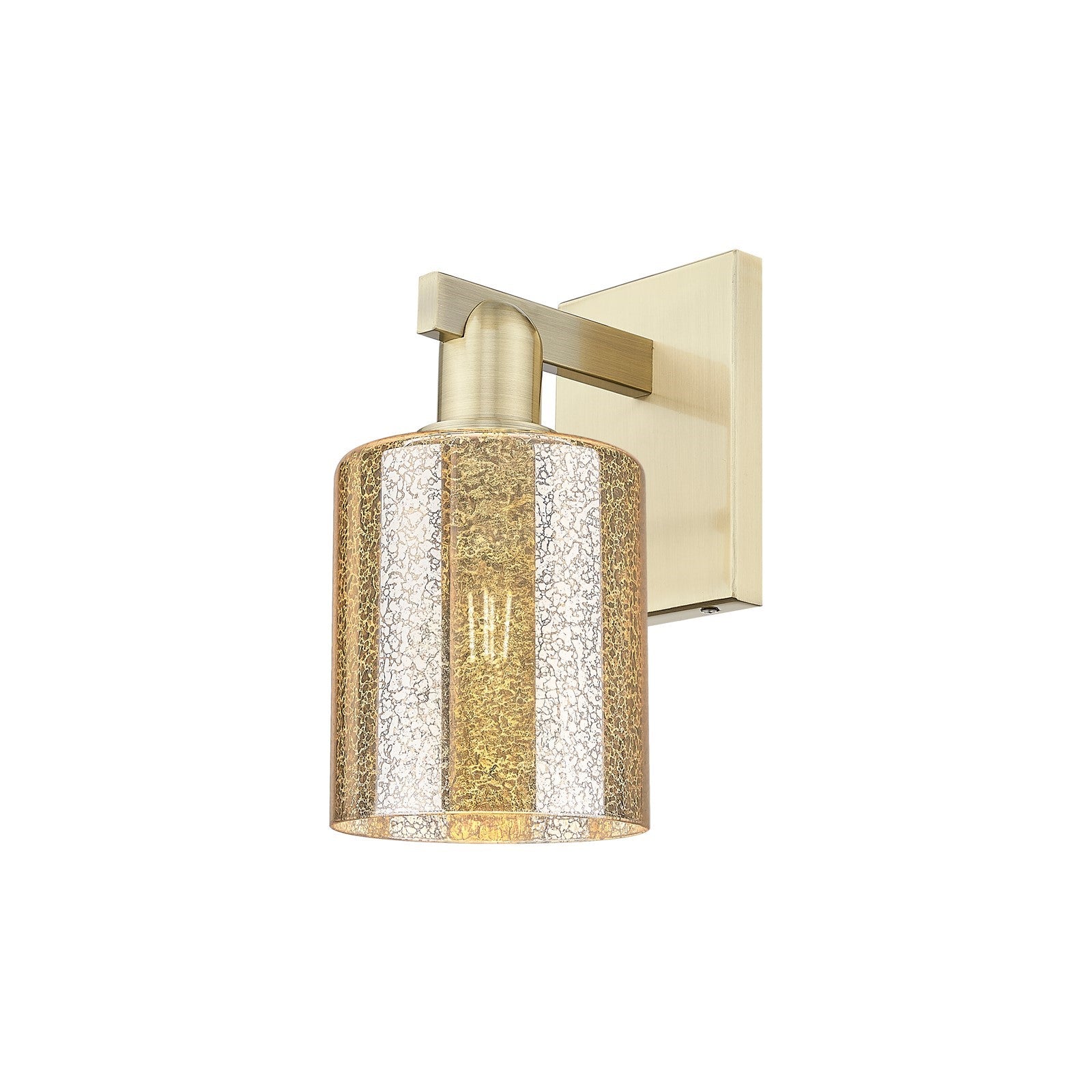 Innovations Cobbleskill 5in 1-Light Wall Sconce | Industrial Antique Brass and Mercury Glass | Bathroom & Hallway Accent | 5 x | Model 716-1W-AB-G116