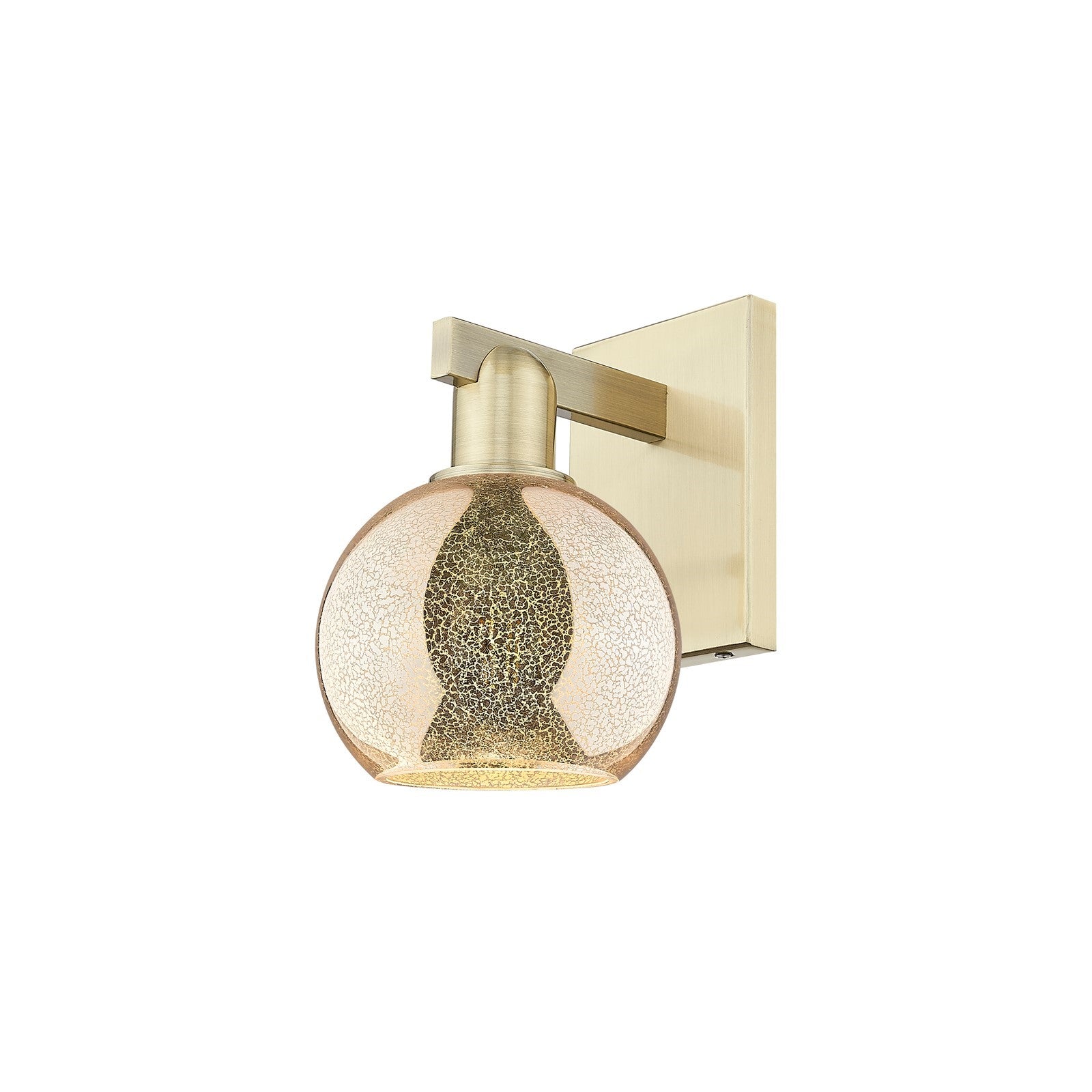 Innovations Athens 6in 1-Light Wall Sconce | Industrial Antique Brass and Mercury Globe Glass | Hallway & Bathroom Accent Light | Model 716-1W-AB-G128-6