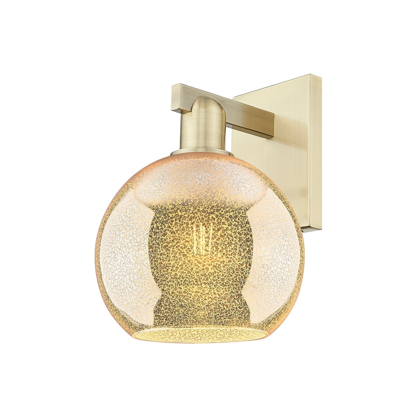 Innovations Athens 8in 1-Light Wall Sconce | Industrial Antique Brass and Mercury Glass | Bathroom & Hallway Accent | 8 x 11.75 in | Model 716-1W-AB-G128-8