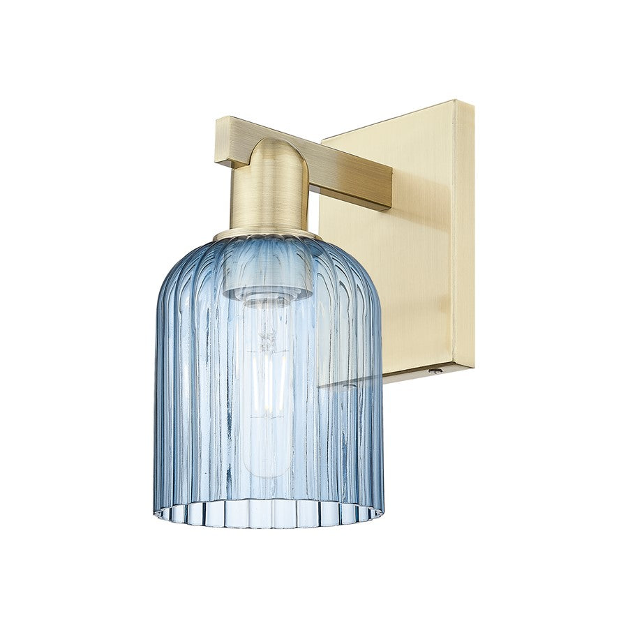 Innovations Bridal Veil 1Lt 5" Sconce, Antique Brass/Blue