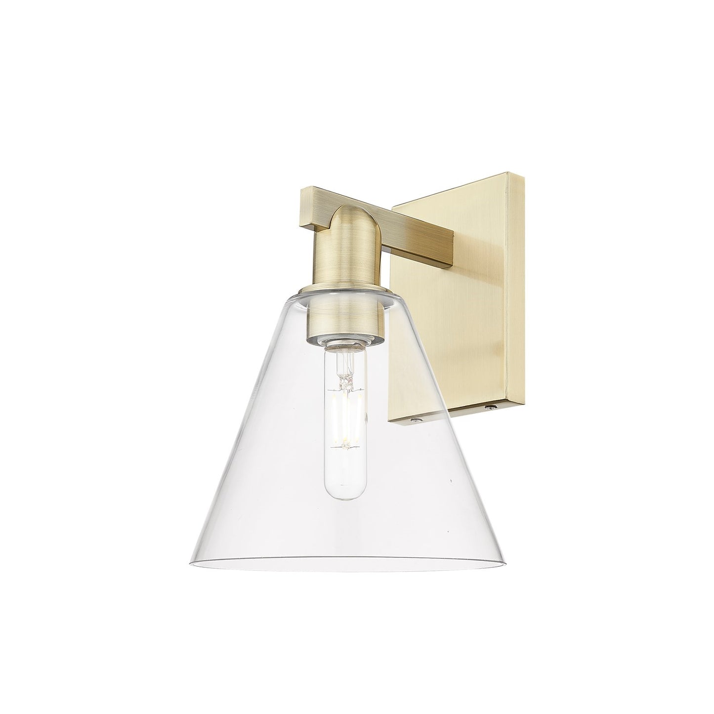 Innovations Berkshire Glass 8in 1-Light Wall Sconce | Industrial Antique Brass Steel and Clear Glass | Entryway & Hallway Accent | Model 716-1W-AB-GBC-82