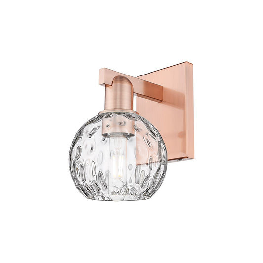 Innovations Athens Water Glass 6in 1-Light Wall Sconce | Industrial Antique Copper Steel and Clear Water Glass | Bathroom & | Model 716-1W-AC-G1215-6