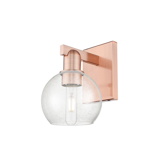 Innovations Athens 6in 1-Light Wall Sconce | Industrial Antique Copper Steel and Seedy Glass | Hallway & Bathroom Accent | 5.88 x | Model 716-1W-AC-G124-6