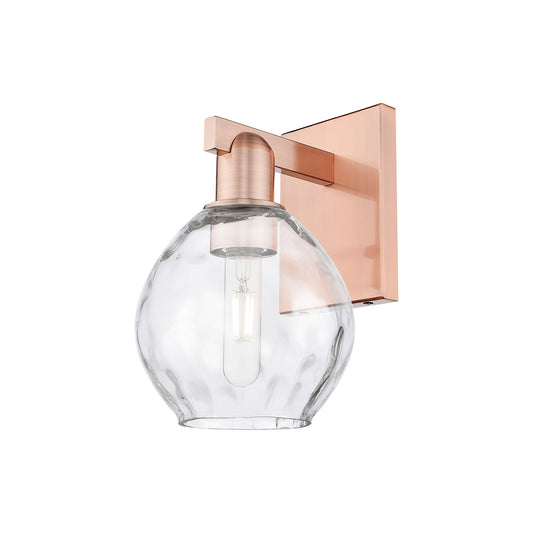 Innovations Waverly 6in 1-Light Wall Sconce | Industrial Antique Copper Steel and Clear Glass | Bathroom & Hallway Accent | 6 x | Model 716-1W-AC-G362