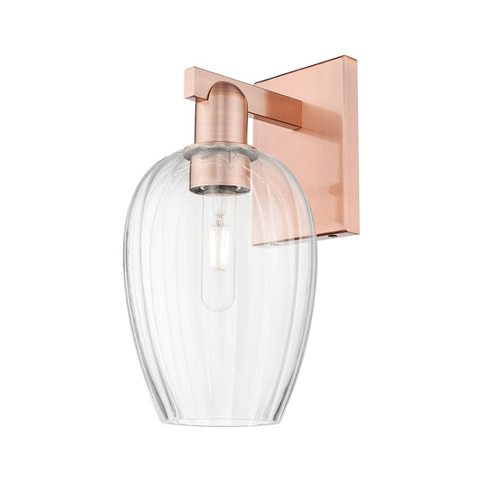 Innovations Preston 1Lt 6" Flute Wall Sconce, Copper/Clear - 716-1W-AC-G457-6CL