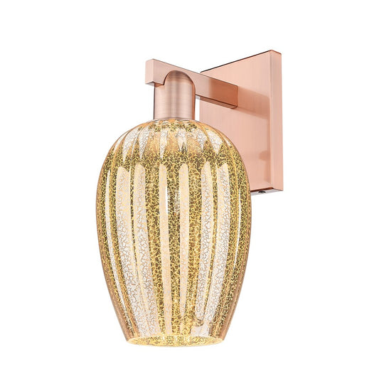 Innovations Preston 1Lt 6" Flute Sconce, Copper/Mercury - 716-1W-AC-G457-6ME
