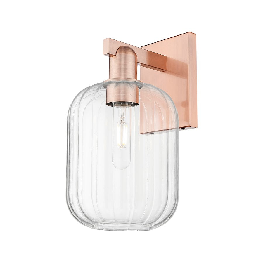 Innovations Preston 1Lt 7" Jar Wall Sconce, Copper/Clear - 716-1W-AC-G460-7CL