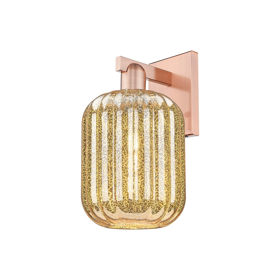 Innovations Preston 1Lt 7" Jar Wall Sconce, Copper/Mercury - 716-1W-AC-G460-7ME