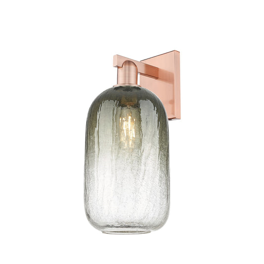 Innovations Brookhaven Cloche 7in 1-Light Wall Sconce | Industrial Antique Copper Steel and Slate Glass | Living Room & Hallway | Model 716-1W-AC-G482-7SL