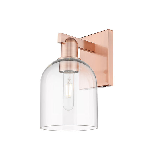 Innovations Bella 6in 1-Light Wall Sconce | Industrial Antique Copper Steel and Clear Glass | Bedroom & Hallway Accent | 5.5 x | Model 716-1W-AC-G558-6CL
