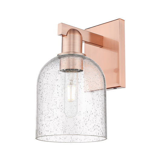 Innovations Bella 1-Light 5.5in Wall Sconce | Industrial Antique Copper Steel and Seedy Glass | Living Room & Hallway Accent | Model 716-1W-AC-G558-6SDY