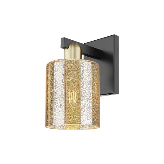 Innovations Cobbleskill 5in 1-Light Wall Sconce | Industrial Black Antique Brass and Mercury Glass | Living Room & Hallway Accent | Model 716-1W-BAB-G116