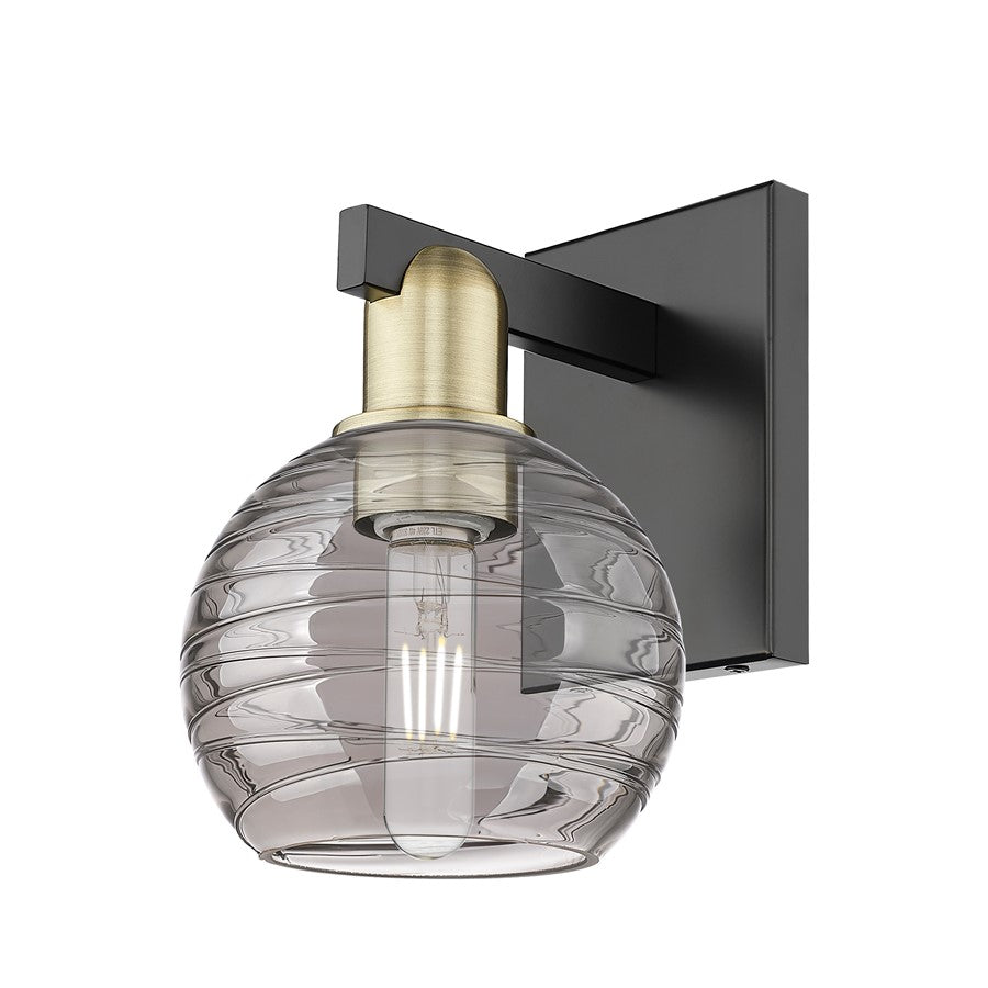 Innovations Athens Deco Swirl 1Lt 6" Sconce, BKBS/SDS - 716-1W-BAB-G1213-6SM