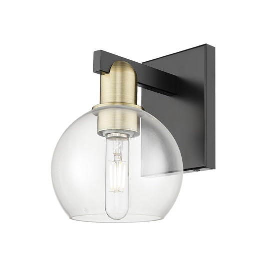 Innovations Athens 1-Light 6in Wall Sconce | Industrial Black Antique Brass and Clear Glass | Bathroom & Hallway Accent | 5.88 x | Model 716-1W-BAB-G122-6