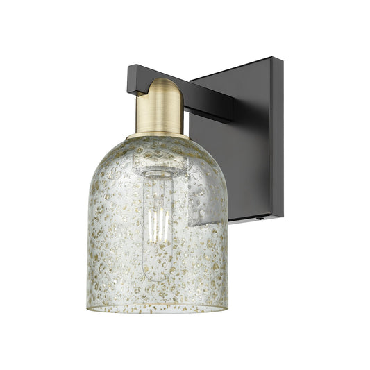Innovations Caledonia 5in 1-Light Wall Sconce | Industrial Black Antique Brass Steel and Mica Glass | Hallway & Bathroom Accent | Model 716-1W-BAB-G259