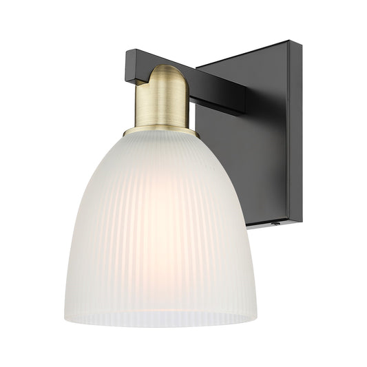 Innovations Castile 6in 1-Light Wall Sconce | Industrial Black Antique Brass and White Glass | Bathroom & Hallway Accent | 6 x | Model 716-1W-BAB-G381