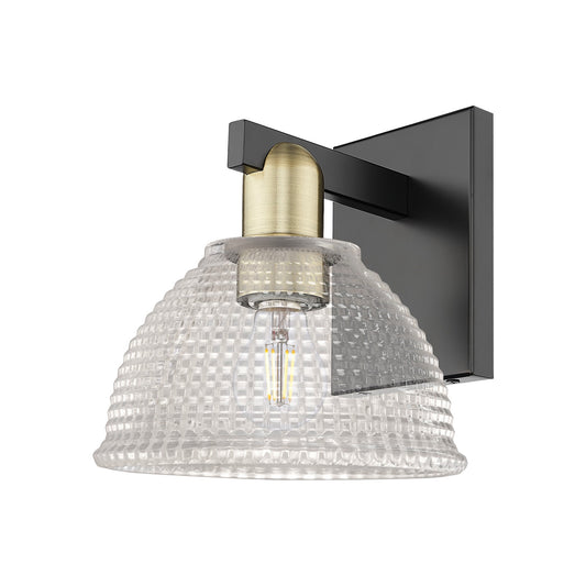 Innovations Arietta 1-Light 8in Wall Sconce | Industrial Black Antique Brass Steel and Clear Glass | Bathroom & Hallway Accent | 8 | Model 716-1W-BAB-G422