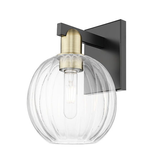 Innovations Preston 1Lt 7" Globe Sconce, Black Brass/Clear - 716-1W-BAB-G458-7CL