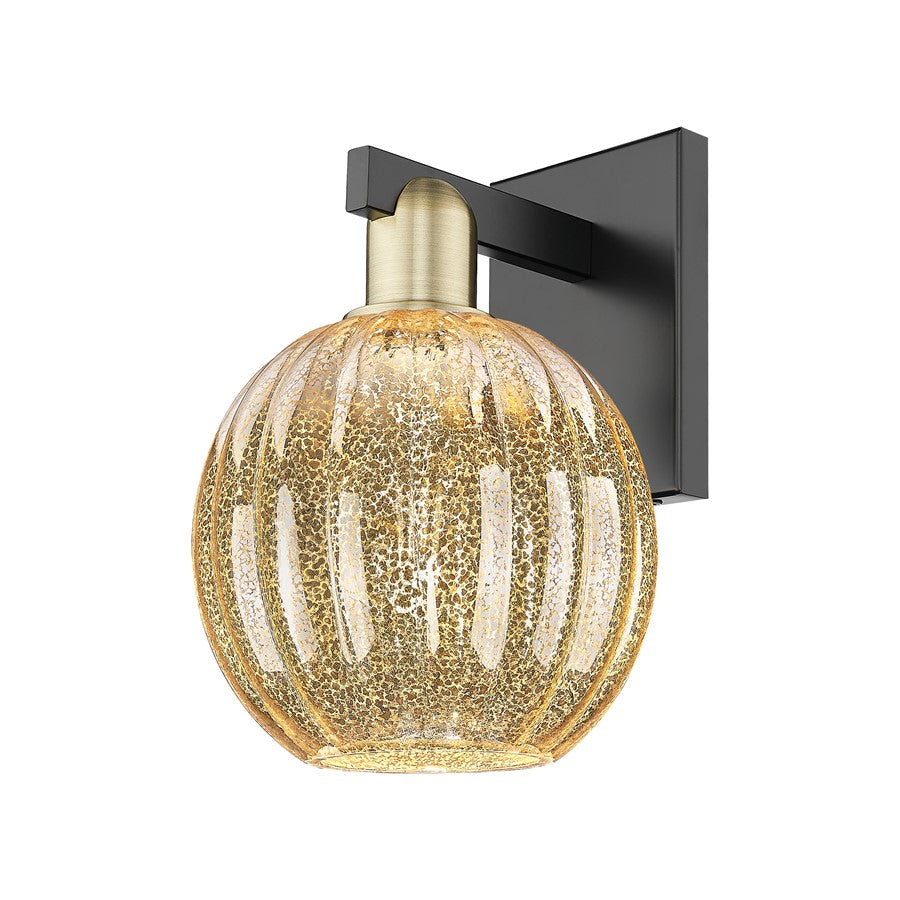 Innovations Preston 1Lt 7" Globe Sconce, BKBS/Mercury
