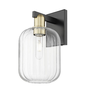 Innovations Preston 1Lt 7" Jar Sconce, Black Brass/Clear