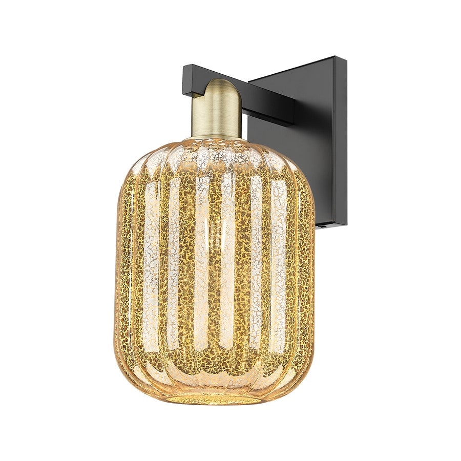 Innovations Preston 1Lt 7" Jar Sconce, Black Brass/Mercury