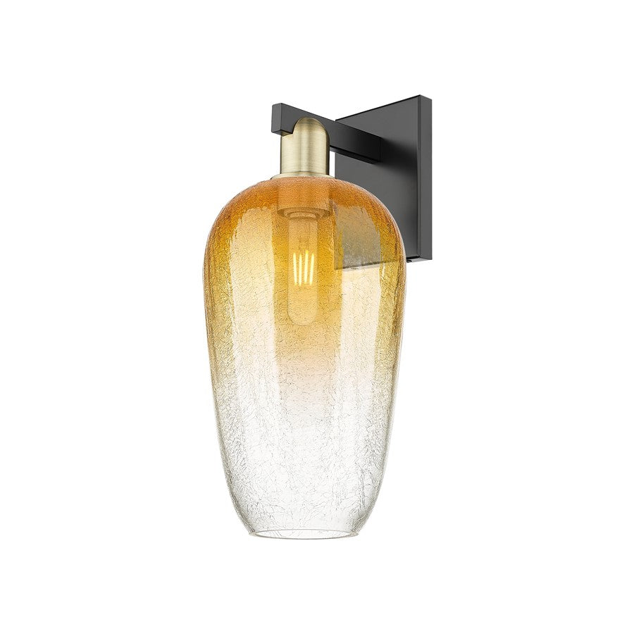 Innovations Brookhaven Flute 1Lt 7" Sconce, BKBS/Amber