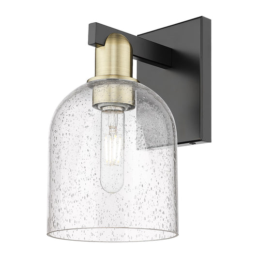 Innovations Bella 1-Light 6in Wall Sconce | Industrial Black Antique Brass Steel and Seedy Glass | Bedroom & Hallway Accent | Model 716-1W-BAB-G558-6SDY