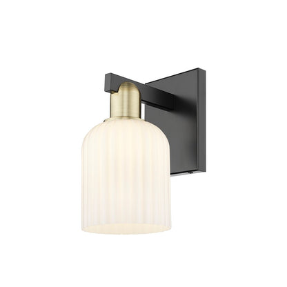 Innovations Bridal Veil 1Lt 5" Sconce, BKBS/Gloss White - 716-1W-BAB-G559-5GWH