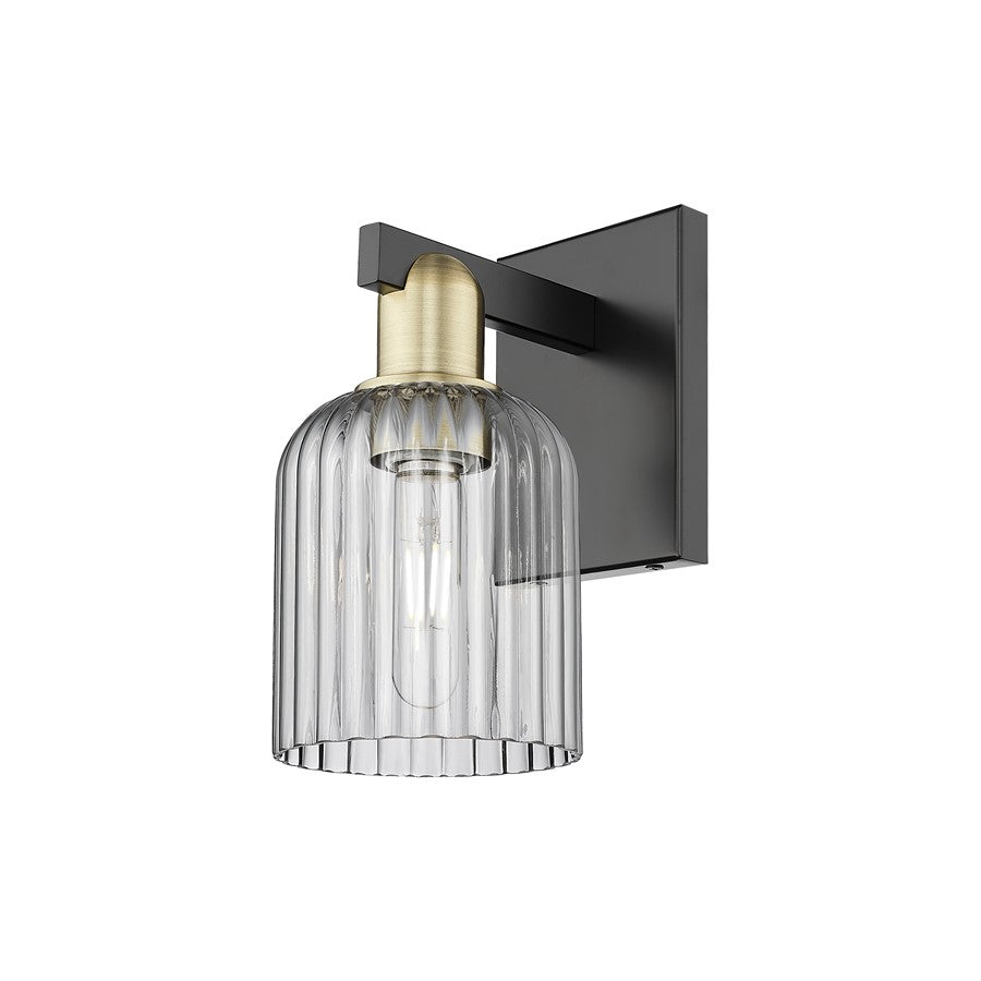 Innovations Bridal Veil 1Lt 5" Sconce, Black Brass/Smoke - 716-1W-BAB-G559-5SM
