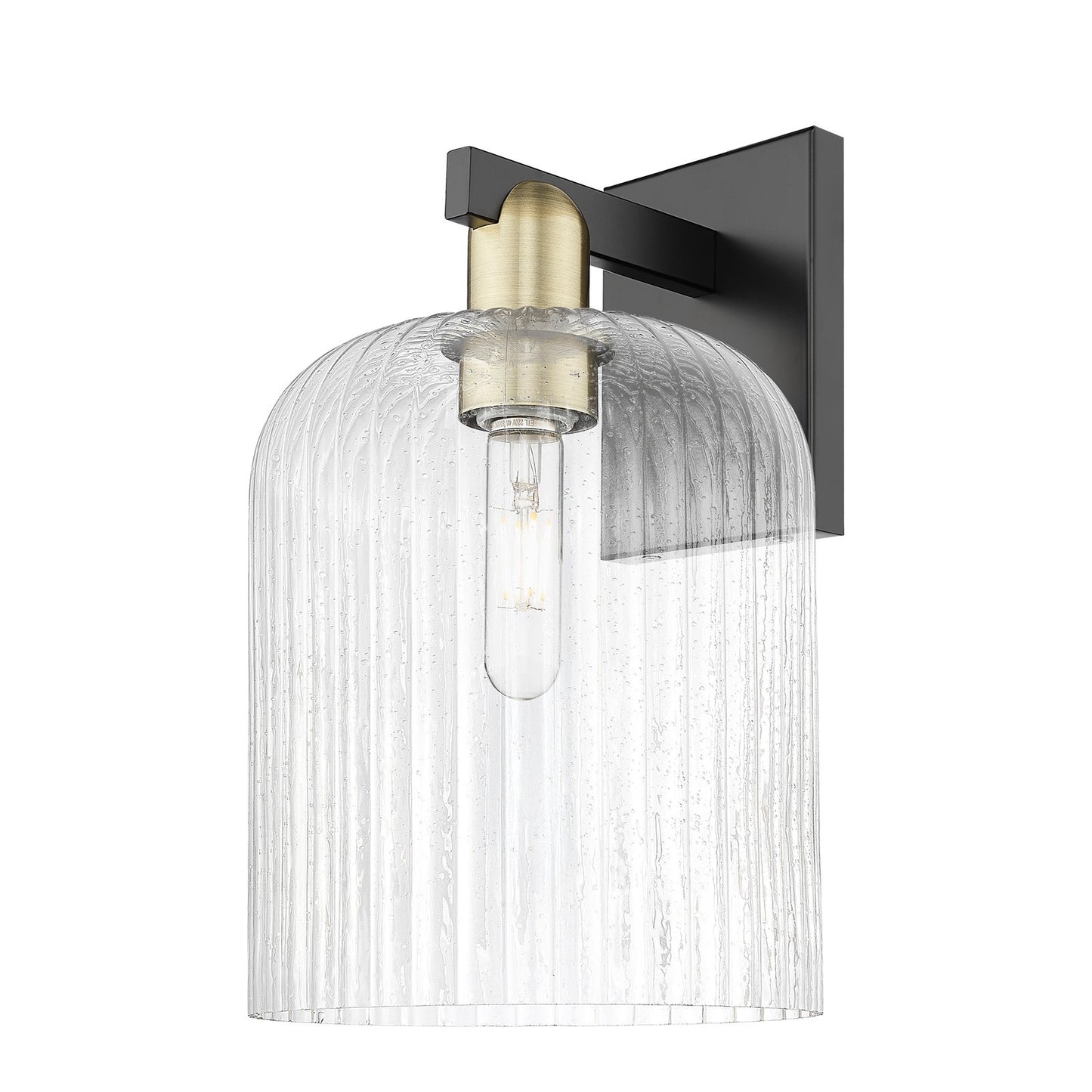 Innovations Bridal Veil 8in 1-Light Wall Sconce | Industrial Black Antique Brass and Seedy Glass | Bathroom & Hallway Accent | Model 716-1W-BAB-G559-8SDY