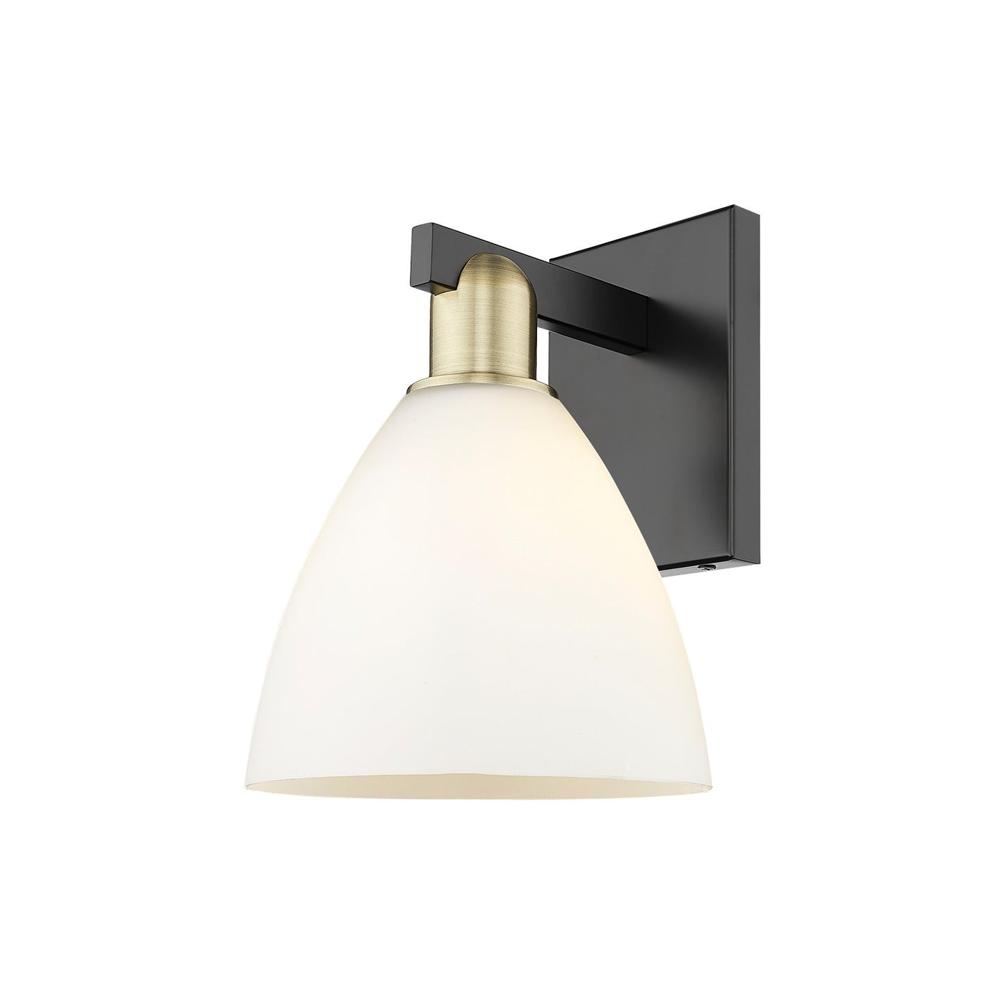 Innovations Bristol 1-Light 7.5in Wall Sconce | Industrial Black Antique Brass and Matte White Glass | Hallway & Bathroom | Model 716-1W-BAB-GBD-751