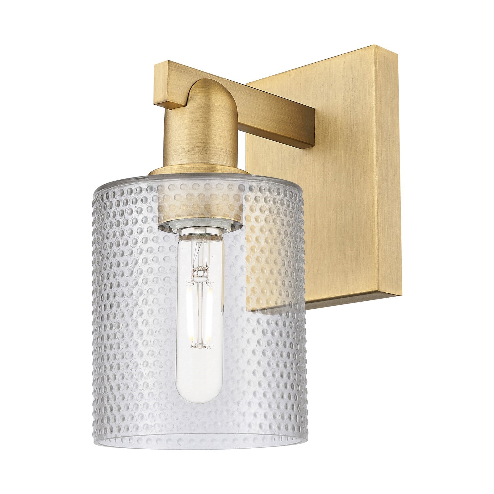 Innovations Cobbleskill 5in 1-Light Wall Sconce | Industrial Brushed Brass Steel and Clear Glass | Entryway & Hallway Accent | 5 x | Model 716-1W-BB-G112