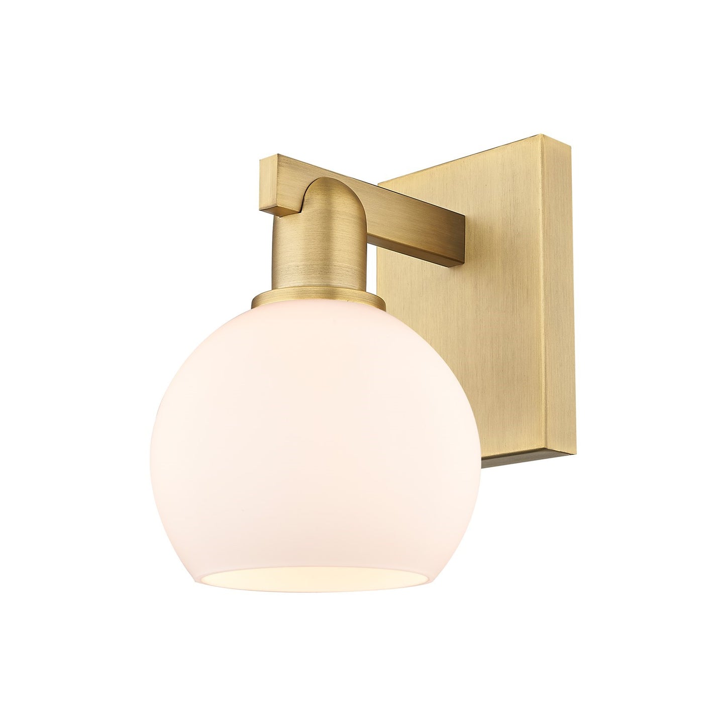 Innovations Athens 6in 1-Light Wall Sconce | Industrial Brushed Brass Steel and Matte White Glass | Entryway & Hallway Accent | Model 716-1W-BB-G121-6