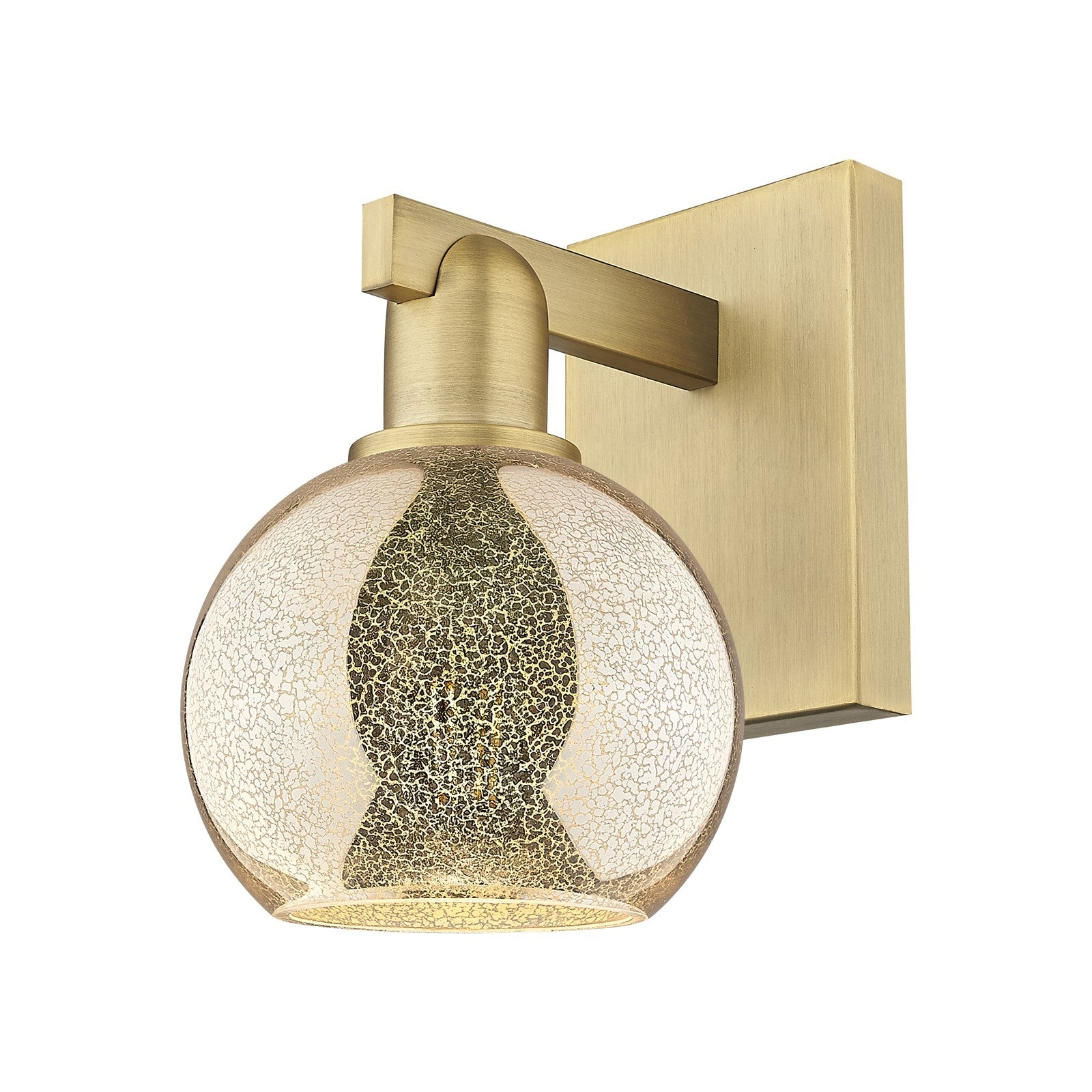 Innovations Athens 6in 1-Light Wall Sconce | Industrial Brushed Brass Steel and Mercury Glass | Entryway & Hallway Accent | 5.88 | Model 716-1W-BB-G128-6