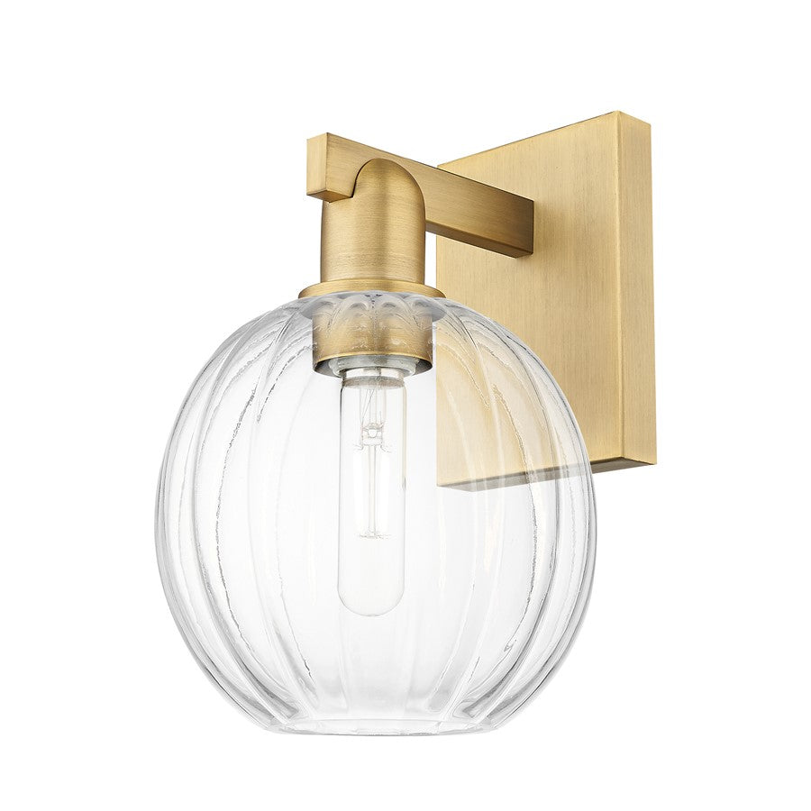 Innovations Preston 1Lt 7" Globe Sconce, Brushed Brass/Clear